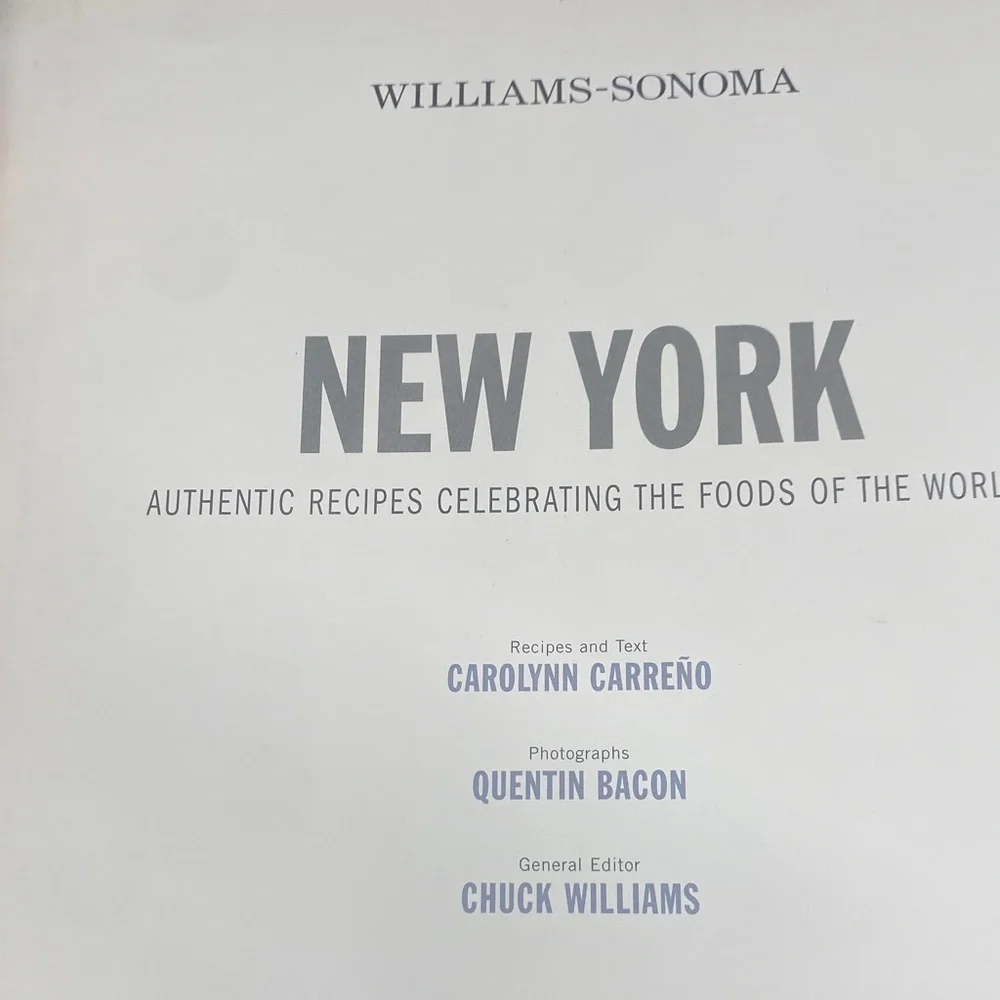 Williams Sonoma New York Cookbook with Gray and Blue Cover